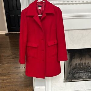 J. Crew Vibrant Red Pea Coat